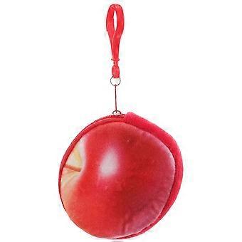 Red Plush Fruit Coin Purse,1Set, Mini Wallet For Daily Use