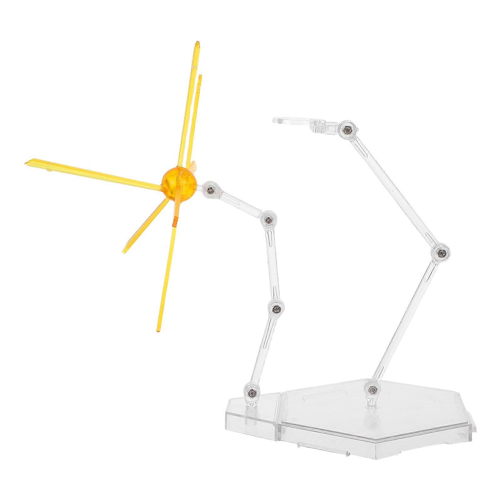 Stop Motion Figures Adjustable Figure Stand for Display 4Sets Yellow Plastic