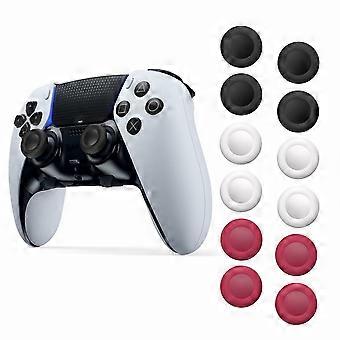 Joystick-utskiftningsgrephetter for PS4/PS5-kontrollere - 12-pakning, forbedret grep, enkel installasjon, slitesterkt TPU-materiale