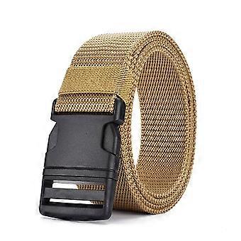 Men's Tactical Belt - No Metal Plastic Buckle Heavy Duty Nylon Canvas Woven Outdoor Neutral Colour High Quality Webbing