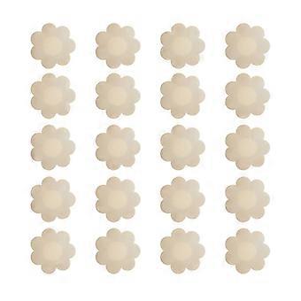Nipple Breast Covers, Disposable Pasties Adhesive Bra Nippleless Cover (Beige 20 Pairs New Version) 