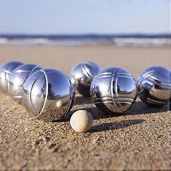 Bowling game with six metal balls