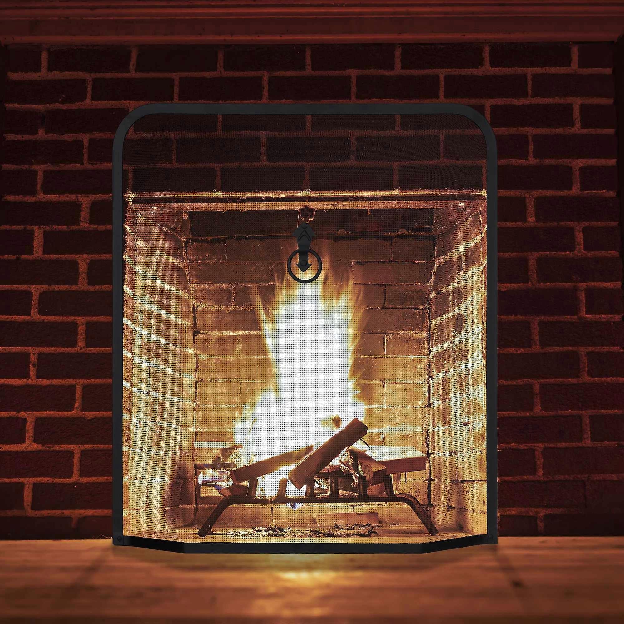 Spark protector for fireplace