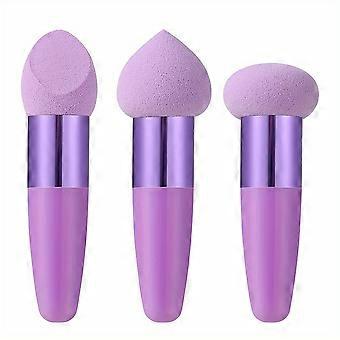 3 Pcs Makeup Sponge Pens with Handle, Foundation Blending Applicator for Powder, Liquid, Cream, and BB Cream
