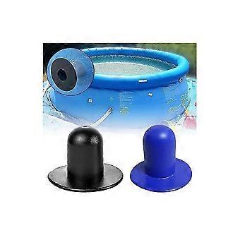 Zwembad accessoires buishouder zwembadwand ventieldop filterdop zacht lederen dop zwart ventieldop + blauw ventieldop totaal 2 stuks