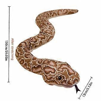 Großes, lebensechtes Python-Plüschtier, Schlangenkissen, weiches Stofftier, lustiges Scherzgeschenk für Halloween und Kindertag
