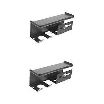 2 Pack Wall Mounted Hair Dryer Organizer Rack for Bathroom, Dual Holder Design, Space Saving and Easy Installation