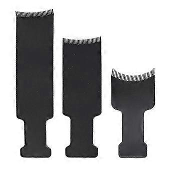 3 Pcs Highlight Comb Professional Highlight Board Hair Dye Board Hair Coloring Comb Hairdressing Tint Comb UI