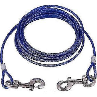 2025 5M Long Blue and Red Pet Safety Cable Rope with Bite-Resistant Leash and Steel Wire