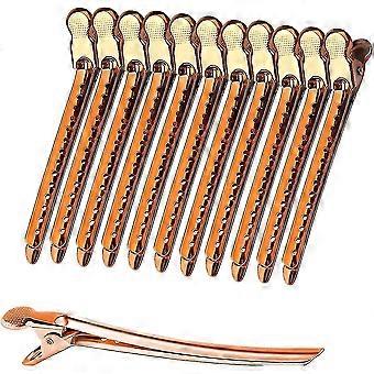 12 Pieces 3.5 Inch Metal Hair Clips Diy Duckbill Professional Styling Hair Clips