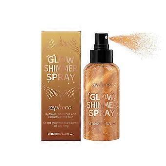 Glitrende bodyspray med naturligt glitter, langvarig, ikke-fedtende hudoplysende glødspray