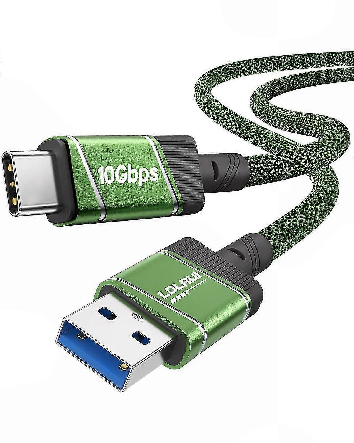 USB C Cable 10Gbps USB 3.2 Data Cable, 1ft, Green
