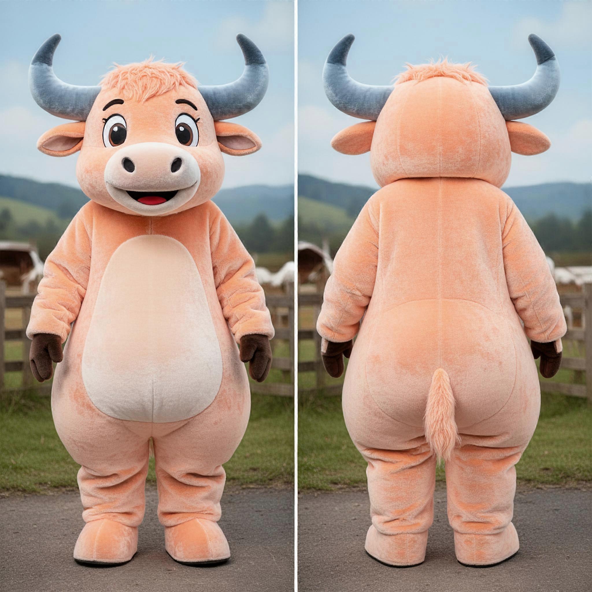 MASTICOT Peach Velvety Yak Mascot