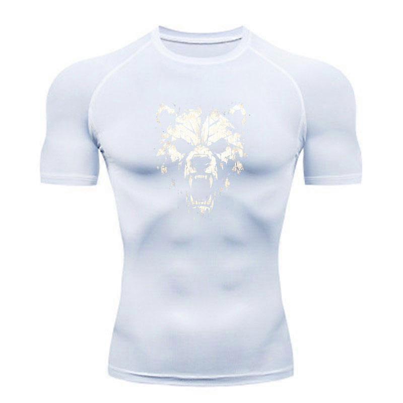 Men's 3D Print Spider Pattern Compression Workout T Shirt Qu