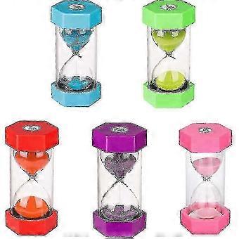 Set di 5 clessidre per bambini - Orologio da cucina e timer con funzione clessidra in vari colori: opzioni da 3, 5, 10 e 30 minuti