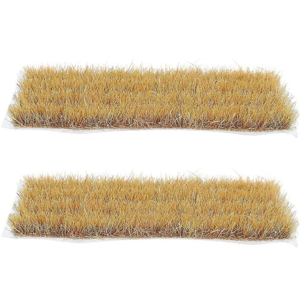 Simulated Grass Cluster Artificial Grass for DIY Decor 10Sets Brown Plastic