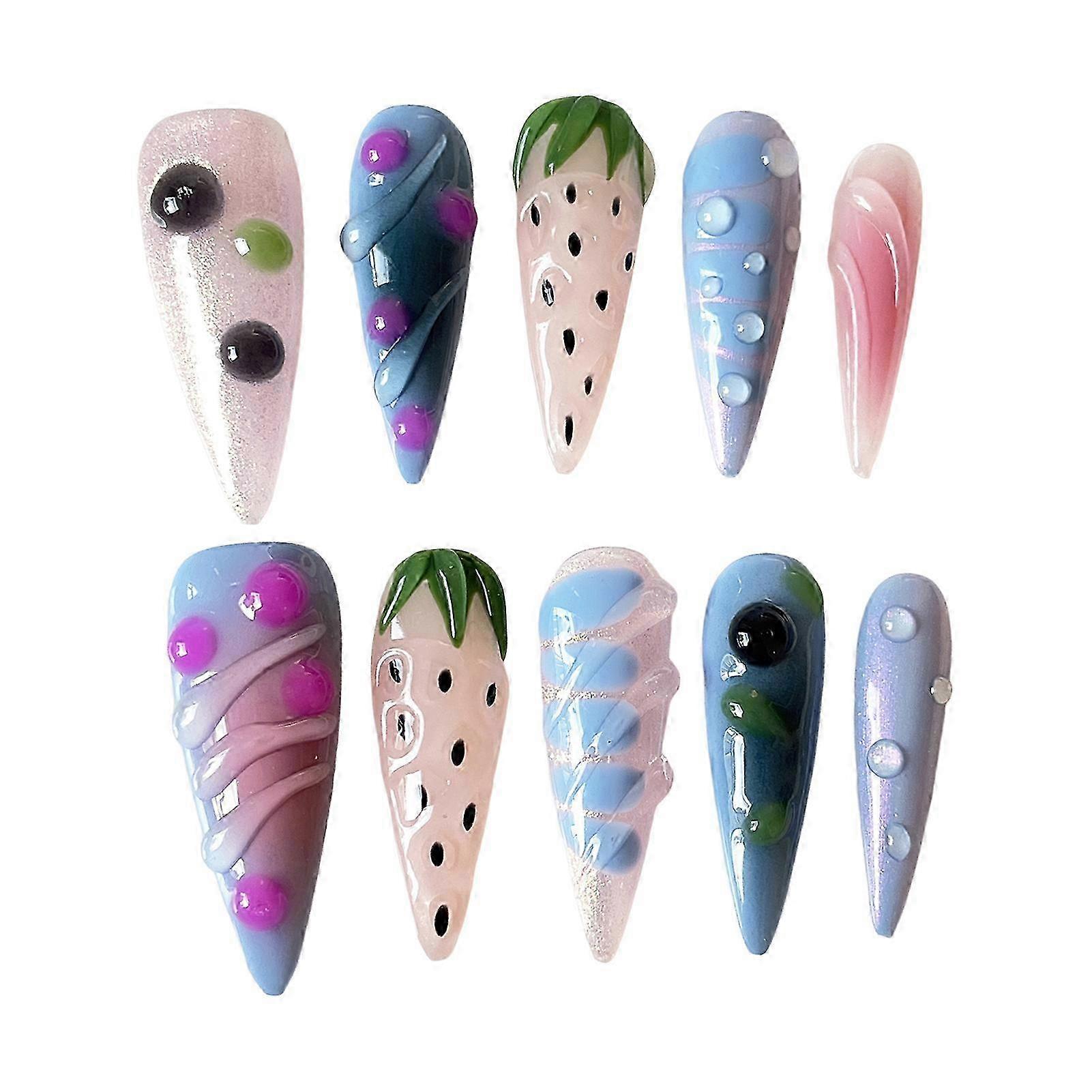 Resin Press-On Nails with Realistic Flex