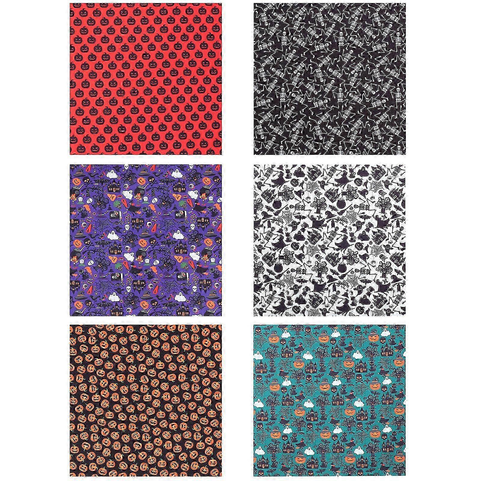 Polyester Halloween Fabric Patchwork 36 Sheets for DIY Craft Making