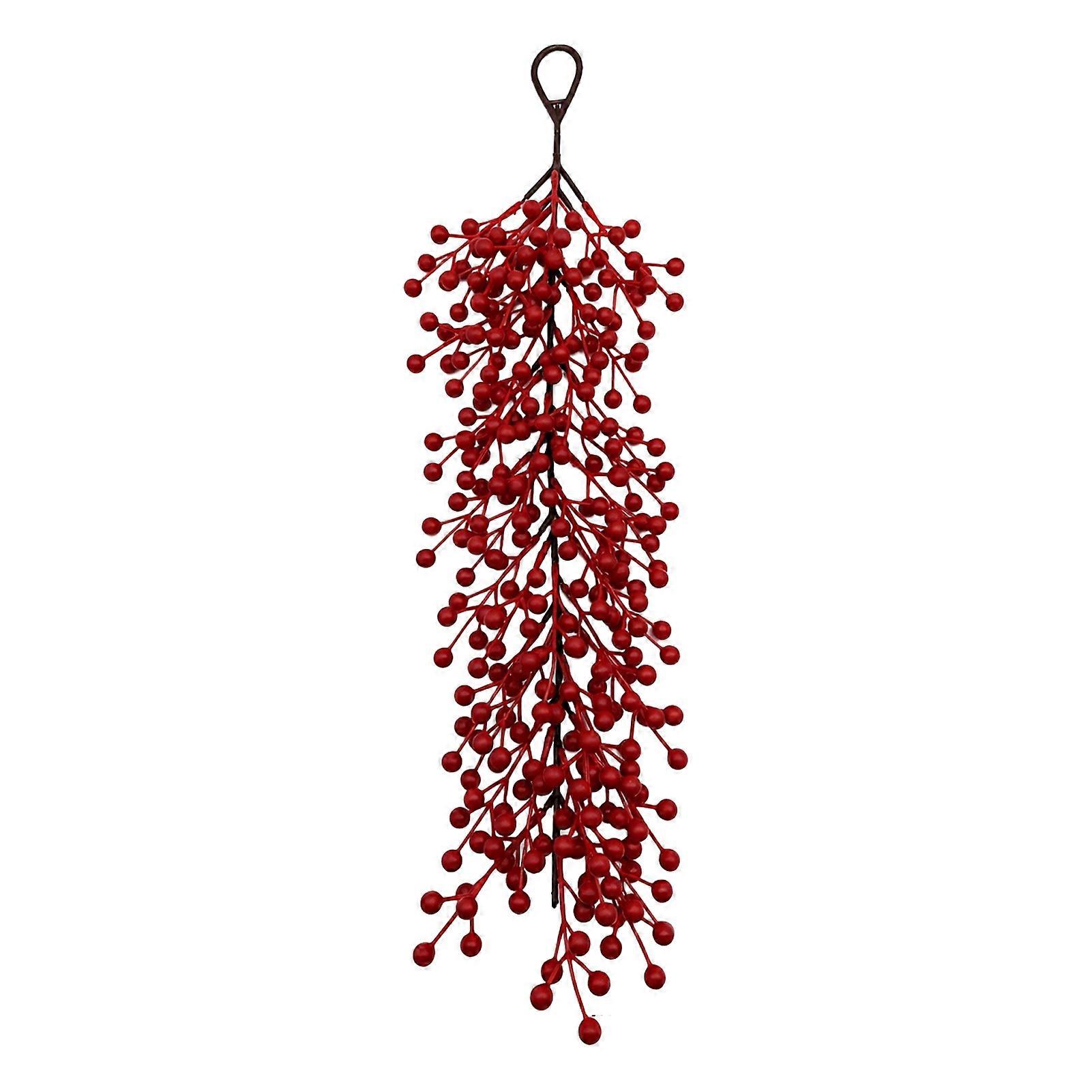 Artificial Red Berry Swag Branch Rustic For Front Door And Wedding