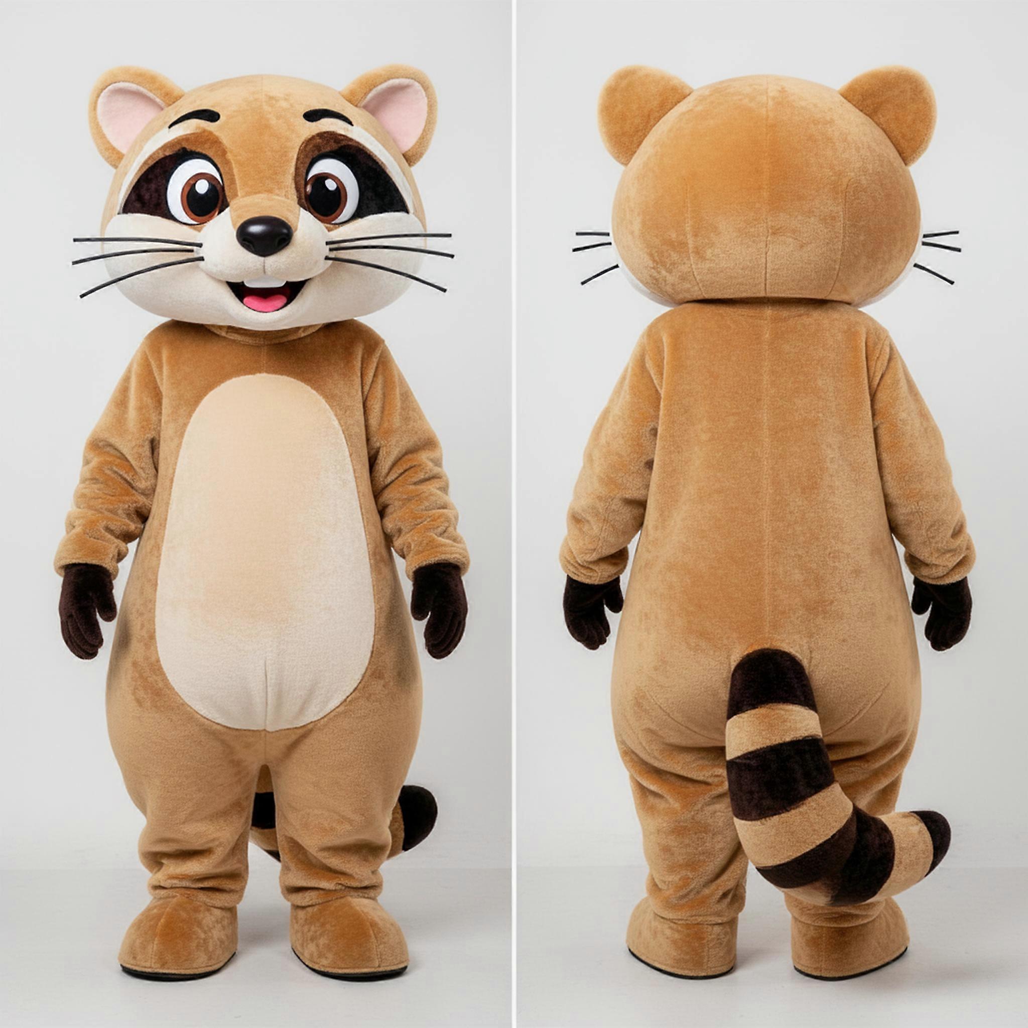 MASTICOT Tan Cuddly Civet Mascot
