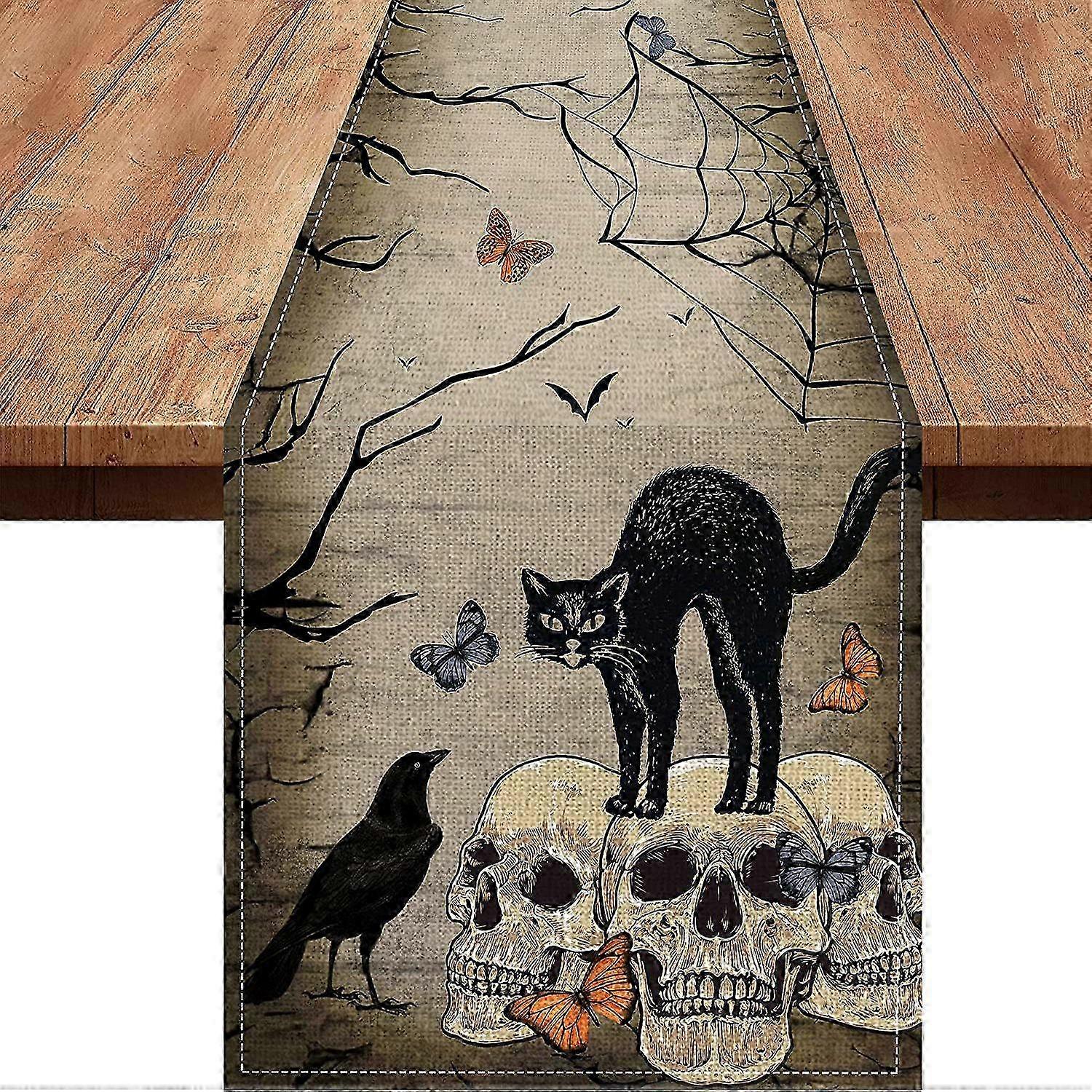 Reusable Halloween Linen Runner