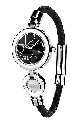 V & l Disc Pop Watch for Women Analog Quartz with Cowskin Bracelet VL046601