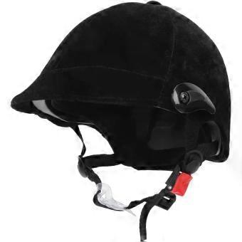 Girl's Riding Helmet Adjustable Breathable Black Polypropylene