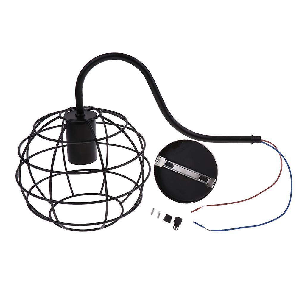 Wall Lamp Cage Bracket Light Cage Wall Fitting Shade Lampshade Black Type 2