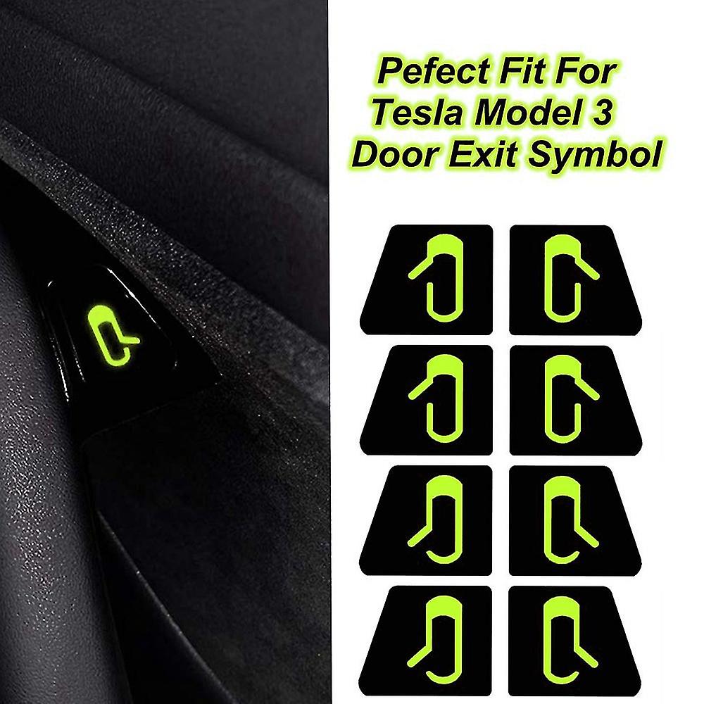 8pcs/set For Tesla Model 3 Sticker Luminous Button Sticker Kit