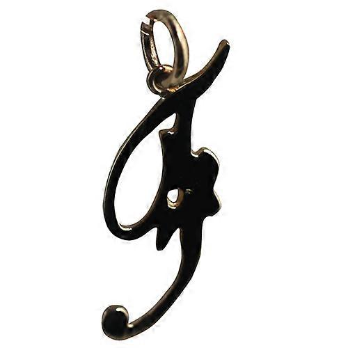 9ct Gold 28x11mm plain Initial F Pendant