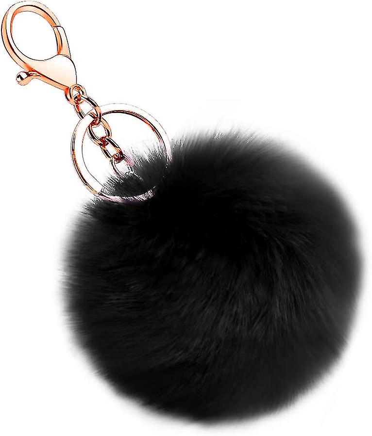 Soft Artificial Rabbit Fur Keychain Pompom Ball Fluffy Keyring Suitcase Backpcs  Accessor