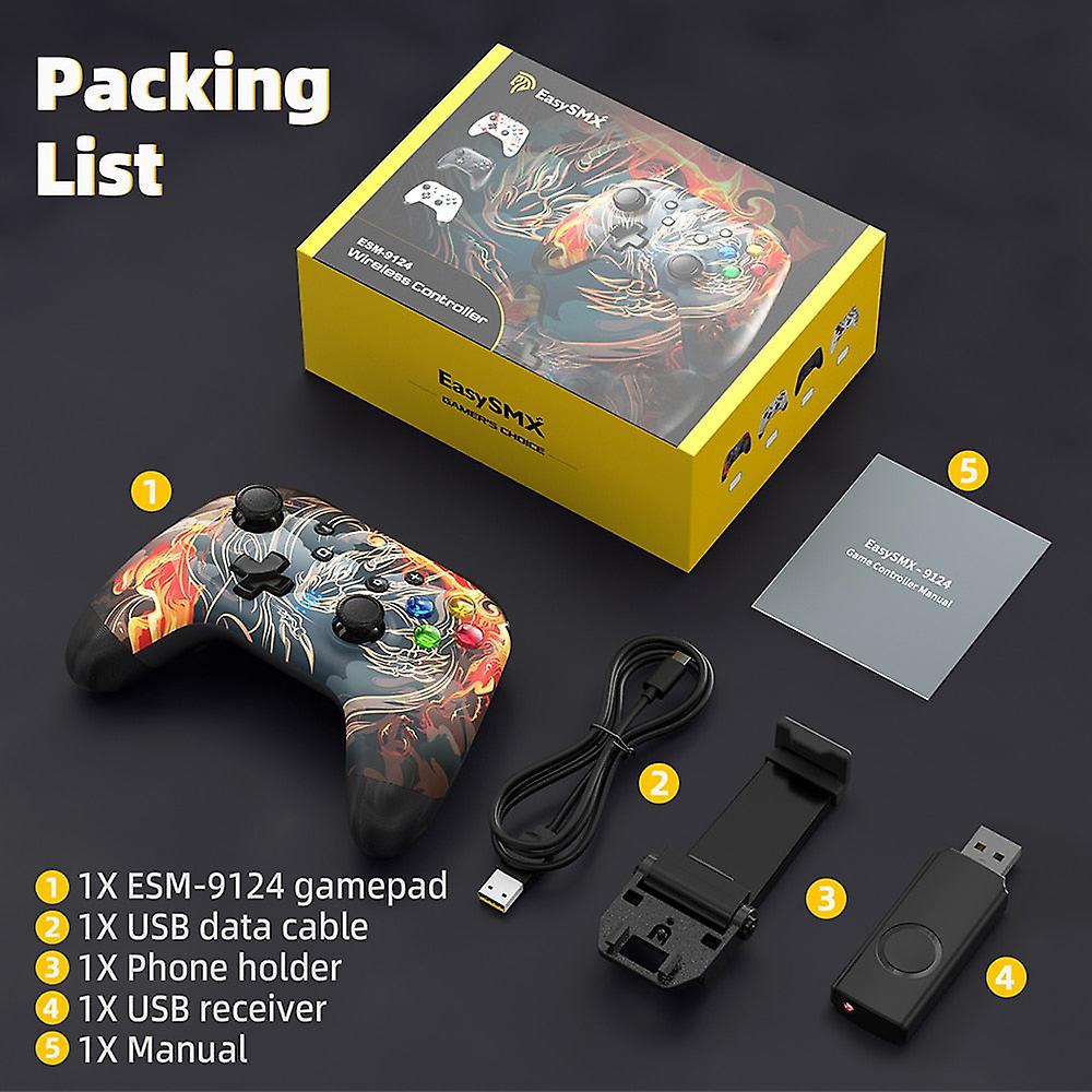 Bayard 9124 Gamepad وحدة تحكم عصا تحكم بلوتوث متوافقة مع نينتندو سويتش / هاتف / كمبيوتر محمول / بخار ، 6 محاور الدوران