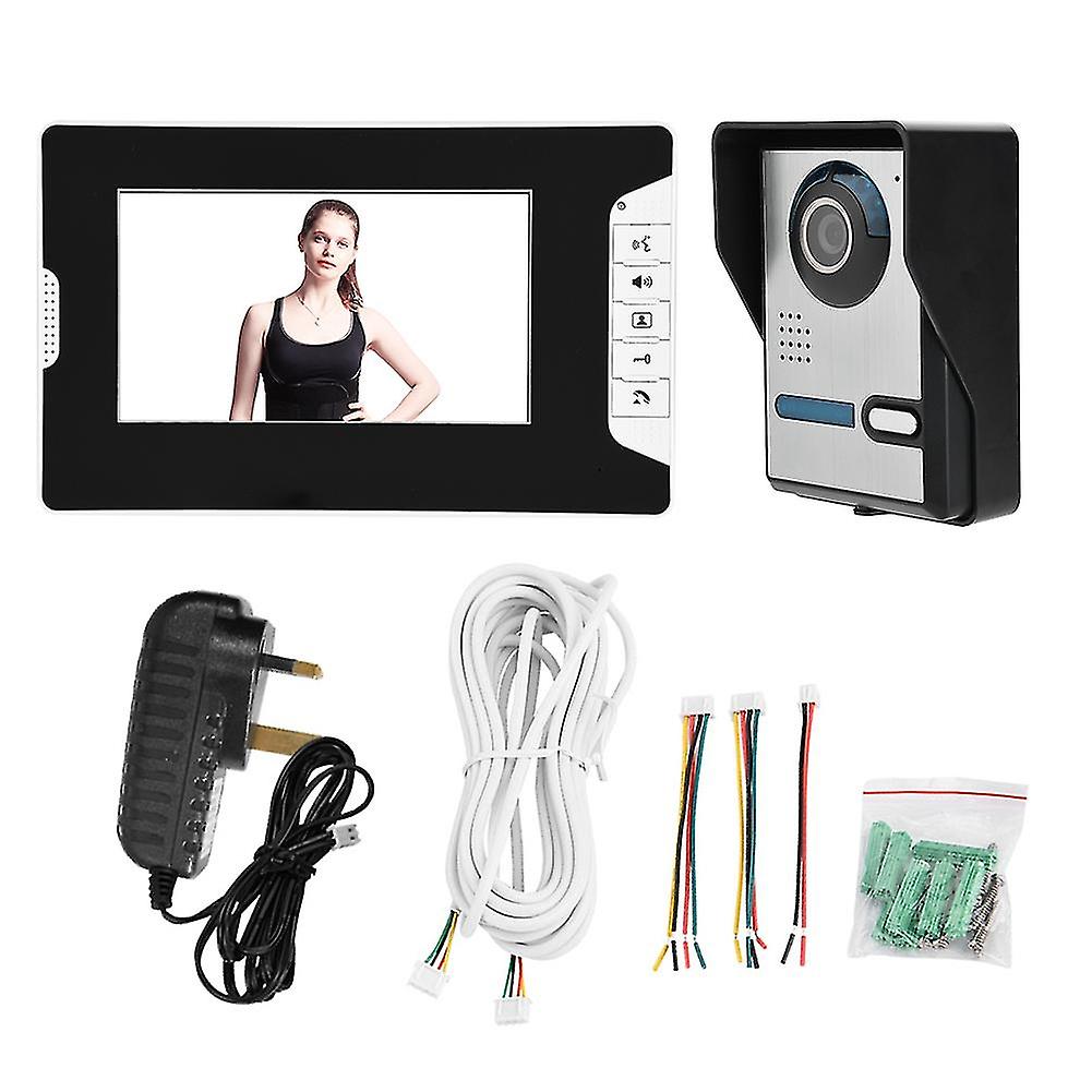Video Door Doorbell Intercom Kit Night Vision Rainproof Smart Doorbell Kit (uk Plug)
