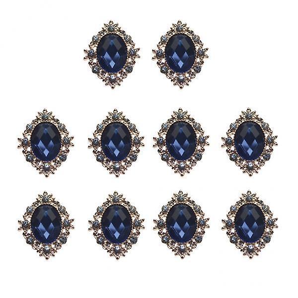 4x10pcs Rhinestone Flat Back Beads Button Scrapbook Embellishment  Navy Blue