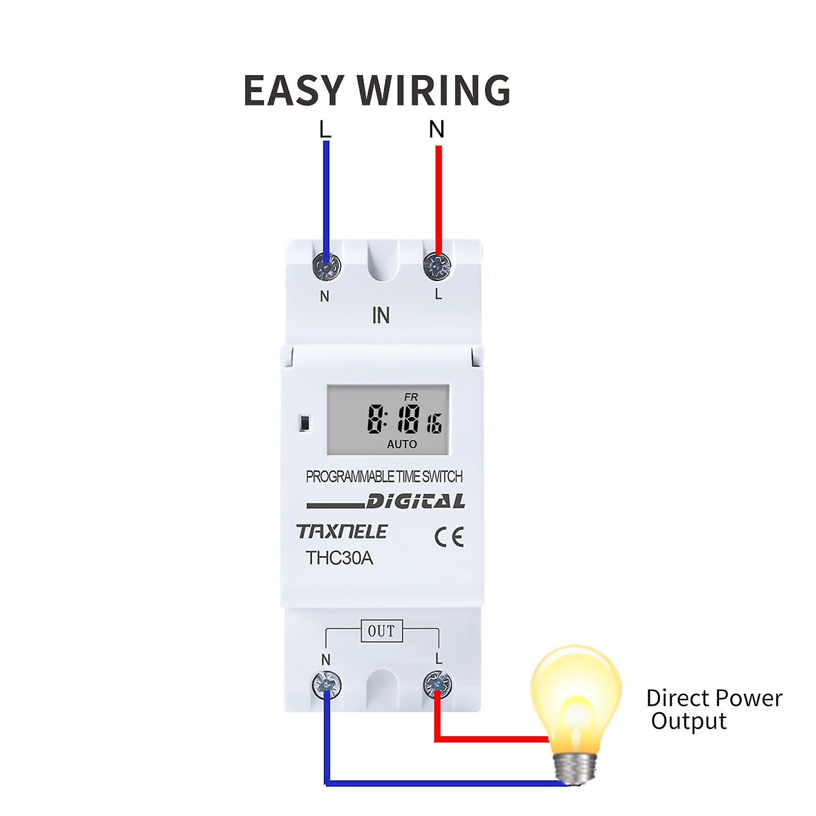 New Type Din Rail 2 Wire Weekly 7 Days Programmable Digital Time Switch Relay Timer Control Ac 220v 230v 12v 24v 48v 16a 30a
