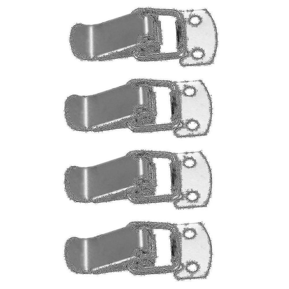 4x Silver Tone Metal Toggle Draw Latch Straight Loop Catch 1.6 Inch