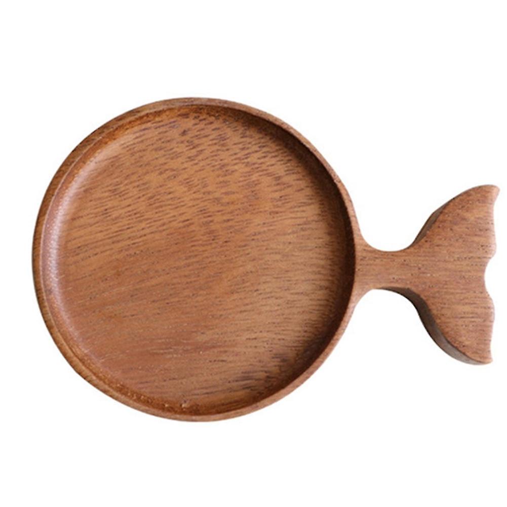 Wooden Condiment Dish for Kitchen Side Seasoning Dish with Handle Soy Sauce Vinegar Dipping Plate