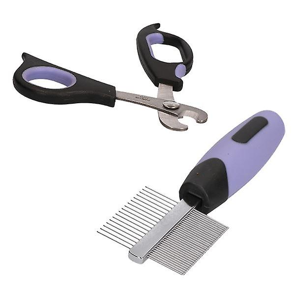 Small Animal Deluxe Claw Trimmer Nail Cutter & Double Sided Comb Grooming Kit