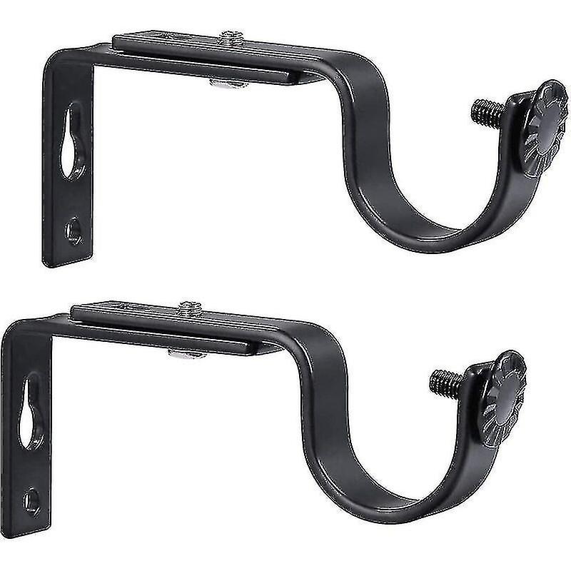 Adjustable Curtain Rod Brackets 20-28mm Curtain Rod Bracket (black) 2pcs