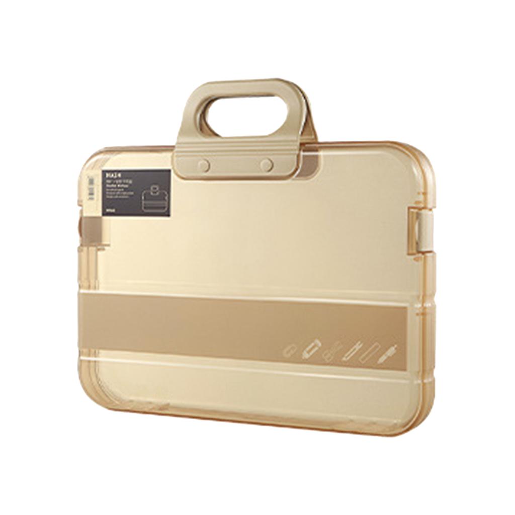 Portable File Box Plastic Transparent Pencil for Case A4 Folder with Lock Statio