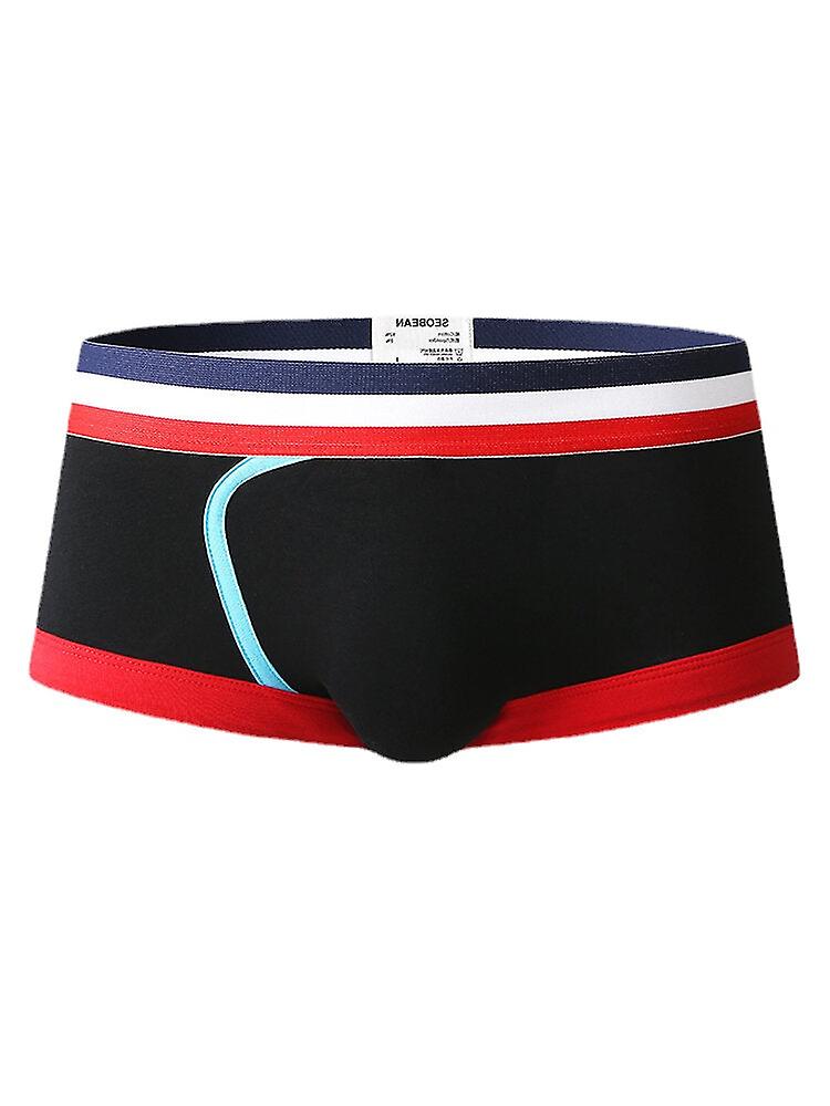 Men's Cotton Seamless Boxer Briefs With Back Print - Soft Mid Waist Underwear