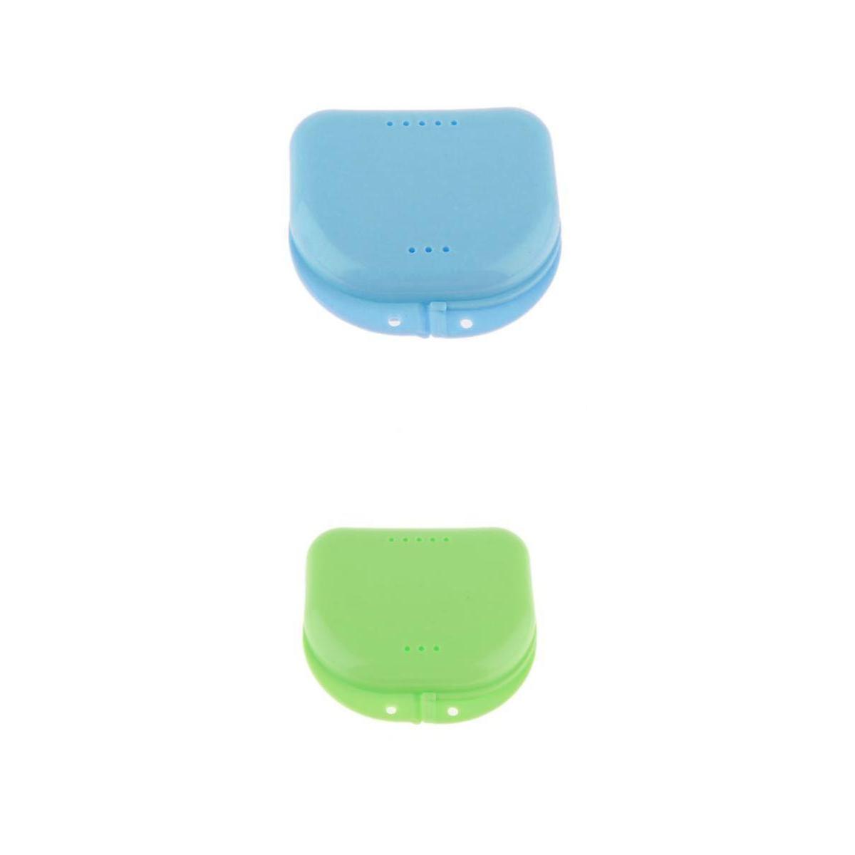 2Piece Portable Denture Retainer with Hole Mouthguard Storage Case Container