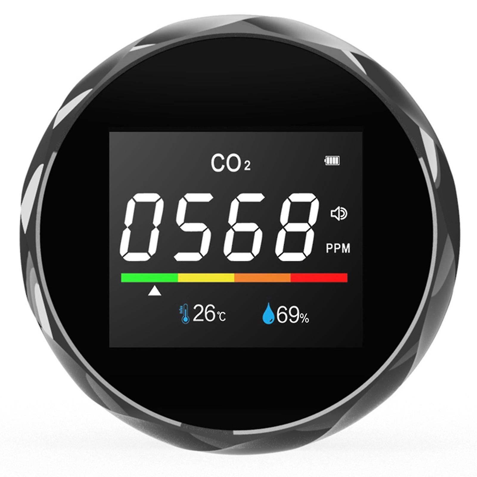 Black 3 In 1 3 In 1 Carbon Dioxide Meter Temperature/humidity Air Quality Monitor Digital Co2 Detector Air Analyzer Accurate Tester Kit For Home Offic