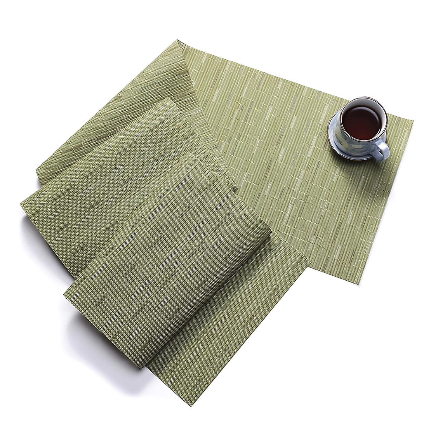 Table Runner Bamboo Texture Heat Insulation PVC Wedding Party Dining Table Runner for Bar