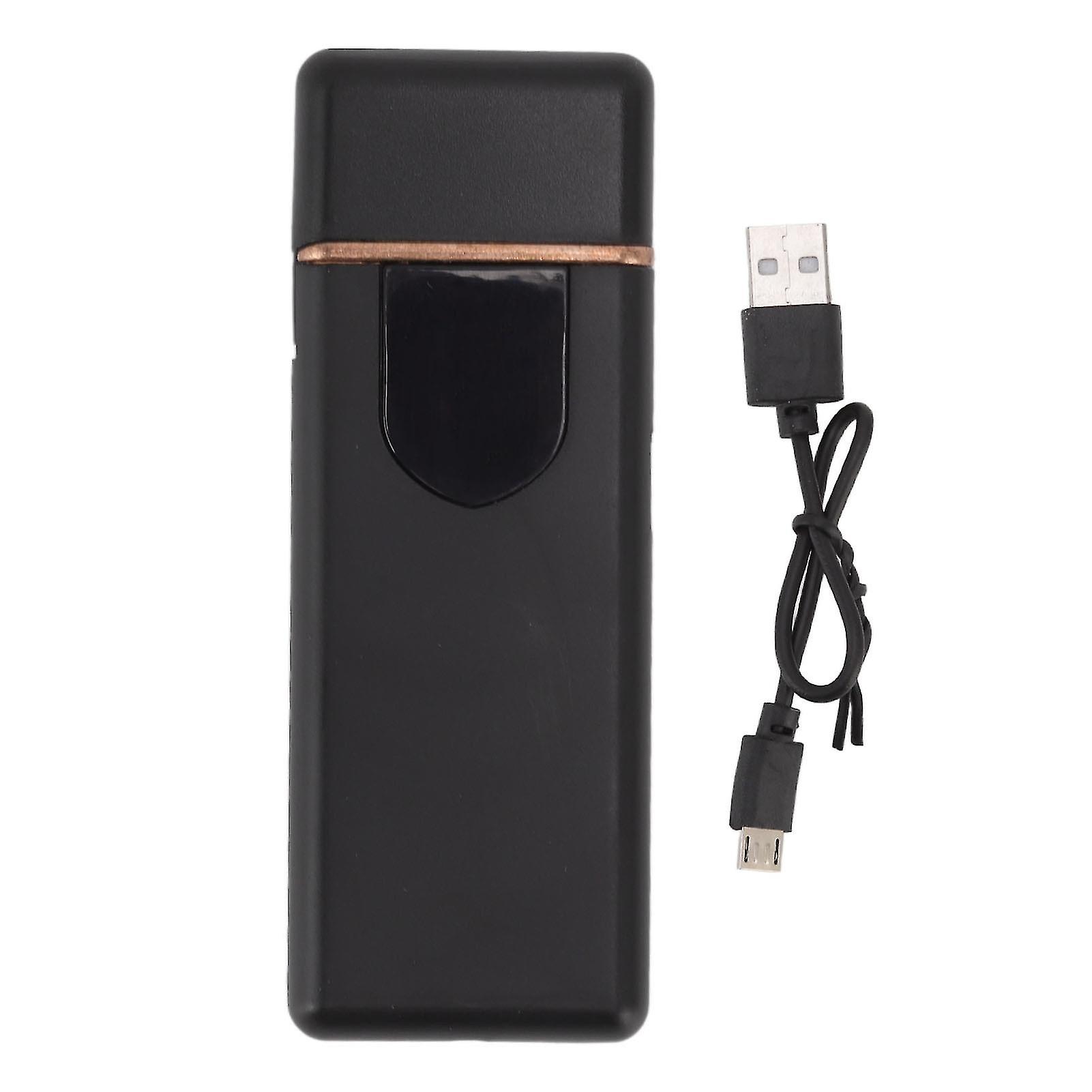 Touch-Sensing USB Electric Lighter, Double-Side Ignition, Cigarette Accessories - Black