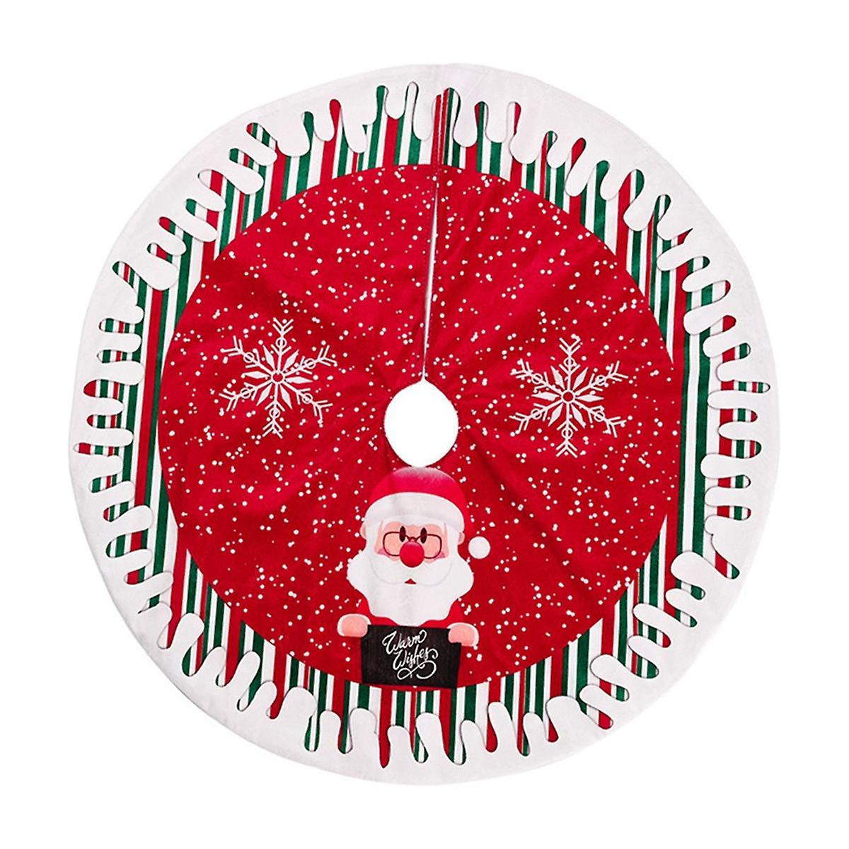 Christmas Tree Skirt Santa- Xmas Tree Base Wrap Holiday Tree Ornaments Floor Mat Party for Indoor O