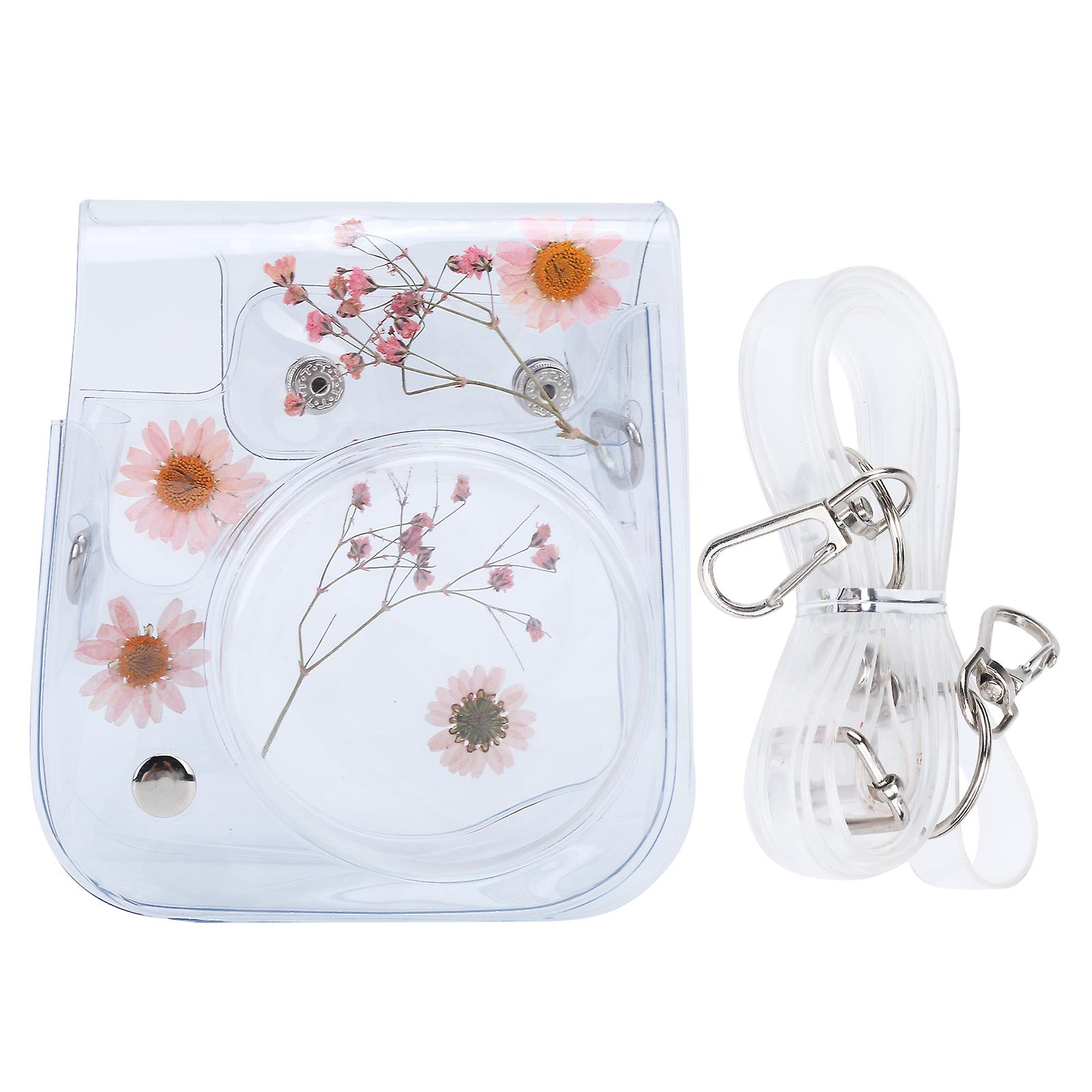 Stylish PVC Clear Camera Case for Instax Mini 11/9/8 with Adjustable Strap & Protection