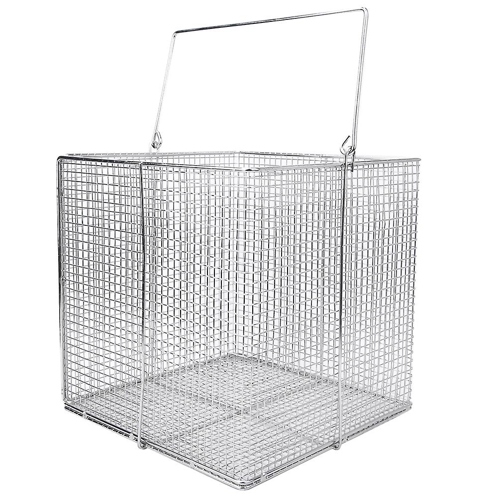Stainless Steel Instrument Sterilization Basket, Lab Supplies with Handle, Square, 200 x 200 x 200 mm