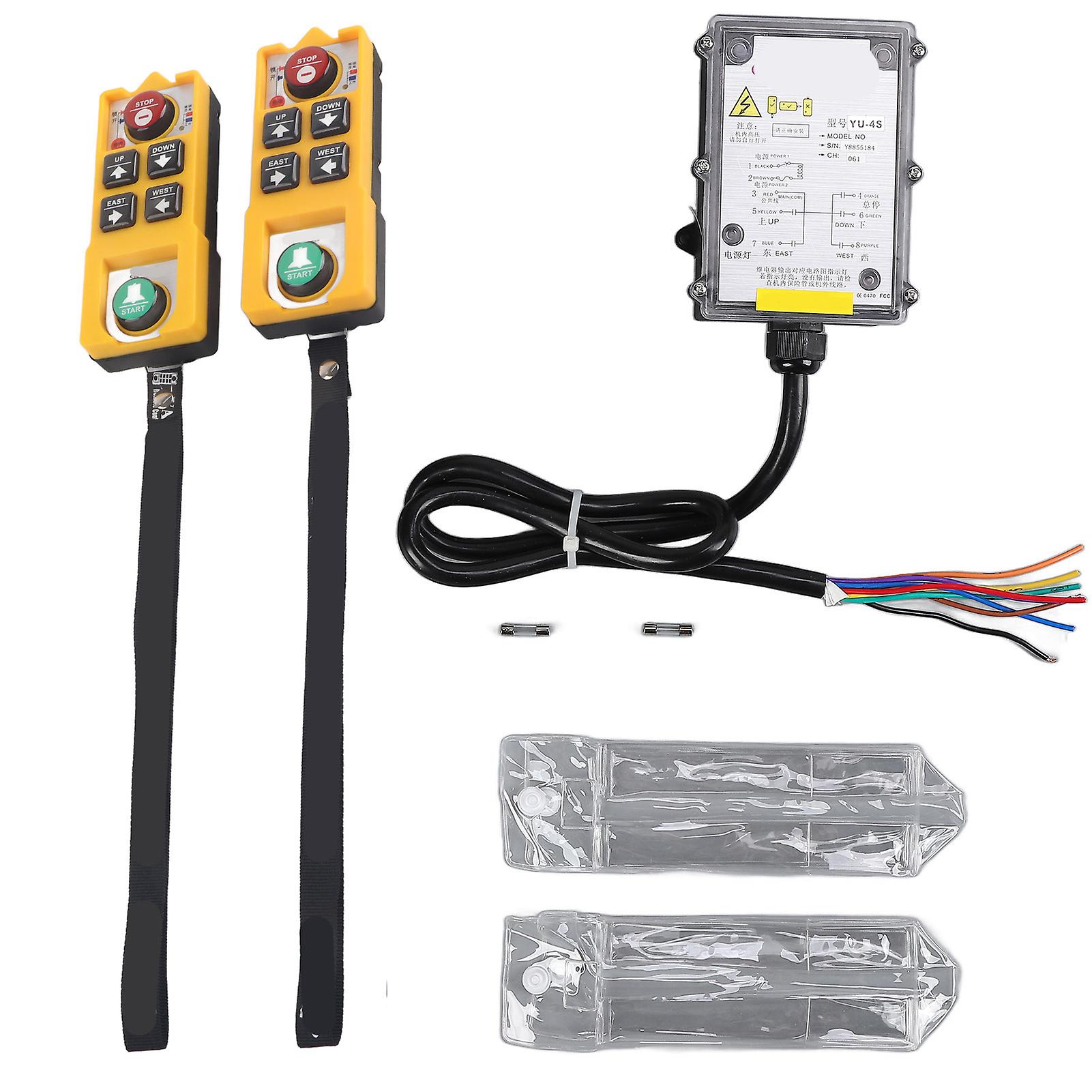 Crane Remote Control, Hoist Controller, 2 Key Switches, 3 Protections, Waterproof ABS Shell, AC 380V