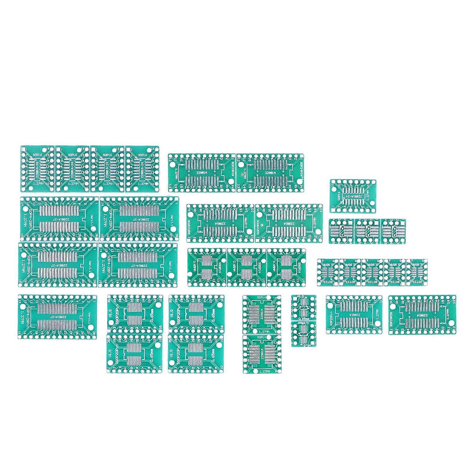 35Pcs Prototype Board, PCB SMT to DIP Adapter Plate Converter Industrial Control Components